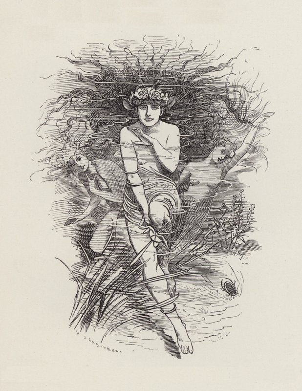 Illusztráció: Charles Kingsley: The Water-Babies (metszet) alkotó: Edward Linley (after) Sambourne