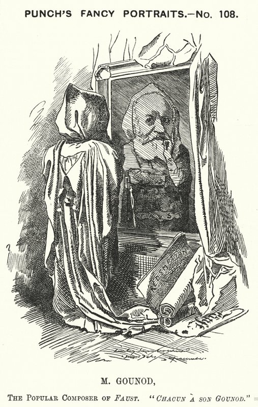 Punch rajzfilm: Charles Gounod francia zeneszerző (metszet) alkotó: Edward Linley (after) Sambourne