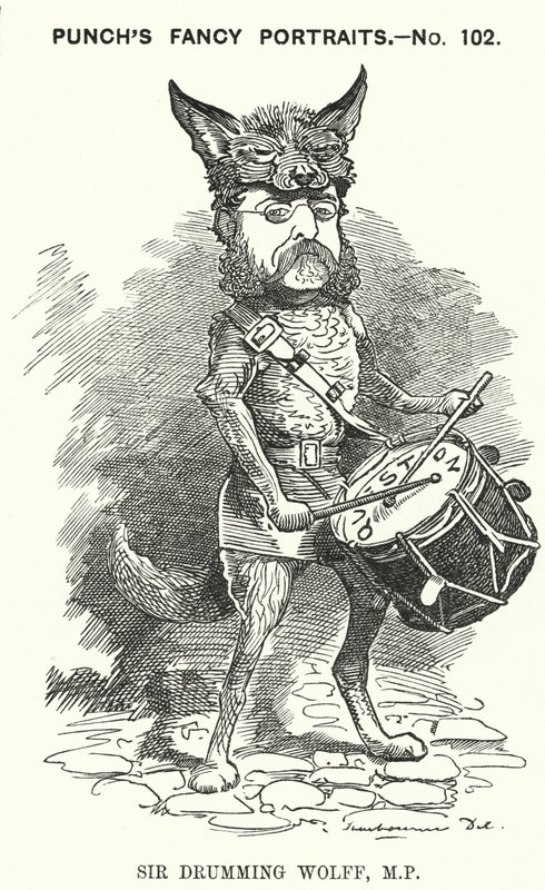 Punch rajzfilm: Henry Drummond Wolff, angol konzervatív politikus (metszet) alkotó: Edward Linley (after) Sambourne