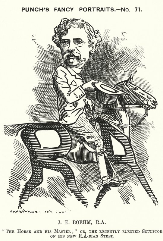Punch rajzfilm: Joseph Edgar Boehm, angol szobrász (metszet) alkotó: Edward Linley (after) Sambourne