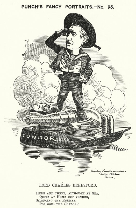 Punch rajzfilm: Lord Charles Beresford, angol-ír admirális és konzervatív politikus (metszet) alkotó: Edward Linley (after) Sambourne
