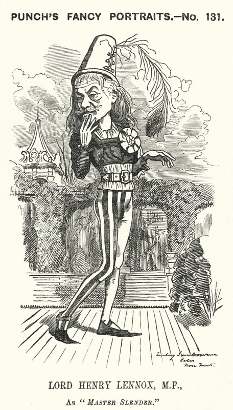 Punch rajzfilm: Lord Henry Lennox, angol konzervatív politikus (metszet) alkotó: Edward Linley (after) Sambourne