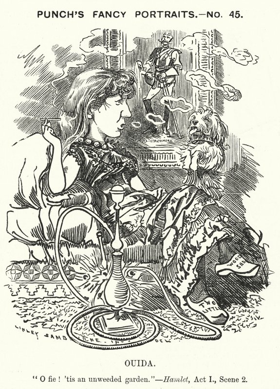 Punch rajzfilm: Ouida (Maria Louise Rame), angol regényíró (metszet) alkotó: Edward Linley (after) Sambourne