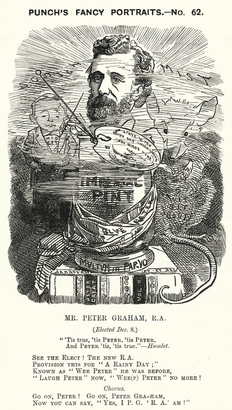 Punch rajzfilm: Peter Graham, skót művész (metszet) alkotó: Edward Linley (after) Sambourne