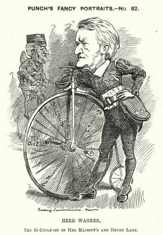 Punch rajzfilm: Richard Wagner, német zeneszerző (metszet) alkotó: Edward Linley (after) Sambourne