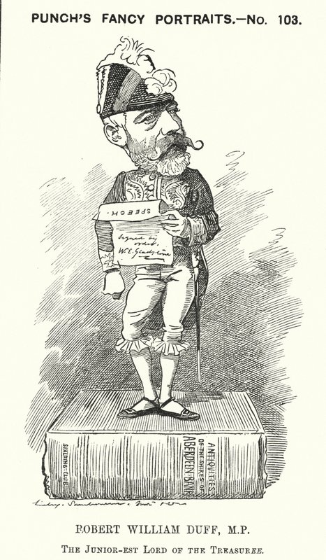 Punch rajzfilm: Robert William Duff skót liberális politikus (metszet) alkotó: Edward Linley (after) Sambourne