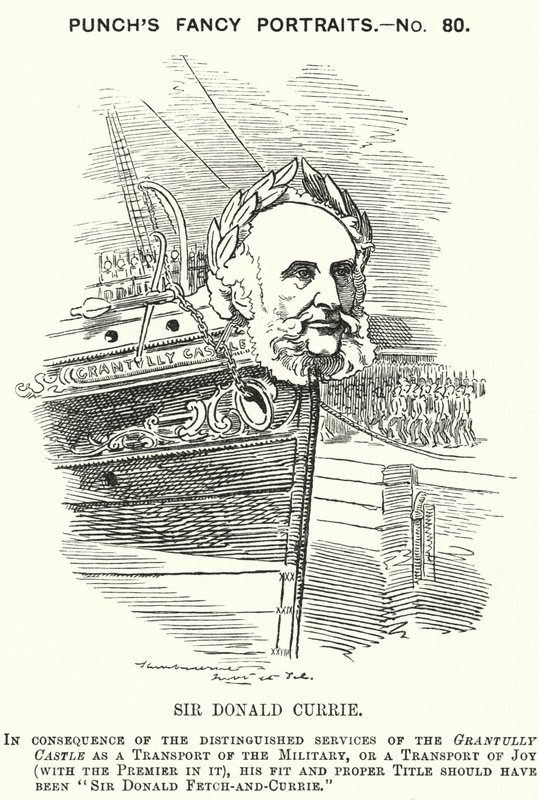 Punch rajzfilm: Sir Donald Currie, skót hajótulajdonos, politikus és emberbarát (metszet) alkotó: Edward Linley (after) Sambourne