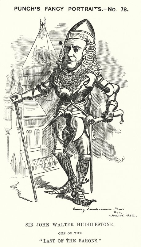 Punch rajzfilm: Sir John Walter Huddleston, angol ügyvéd és bíró (metszet) alkotó: Edward Linley (after) Sambourne