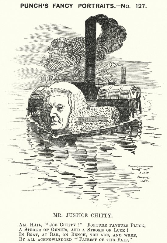 Punch rajzfilm: Sir Joseph William Chitty, angol bíró, liberális politikus és sportoló (metszet) alkotó: Edward Linley (after) Sambourne
