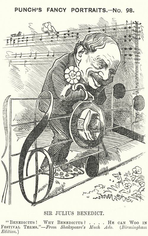 Punch rajzfilm: Sir Julius Benedict, német származású zeneszerző és karmester (metszet) alkotó: Edward Linley (after) Sambourne