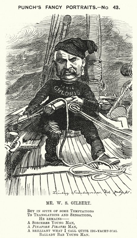Punch rajzfilm: W S Gilbert angol drámaíró és librettista (metszet) alkotó: Edward Linley (after) Sambourne