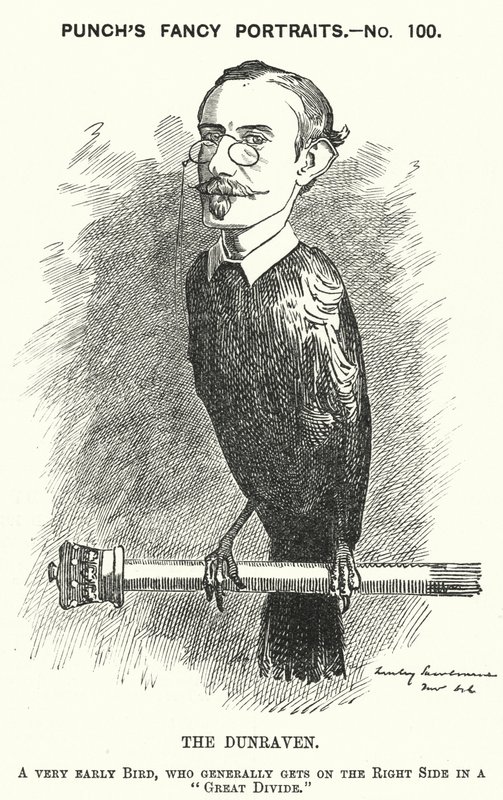 Punch rajzfilm: Windham Wyndham-Quin, Dunraven és Mount-Earl 4. grófja, angol-ír újságíró, földbirtokos és konzervatív politikus (metszet) alkotó: Edward Linley (after) Sambourne