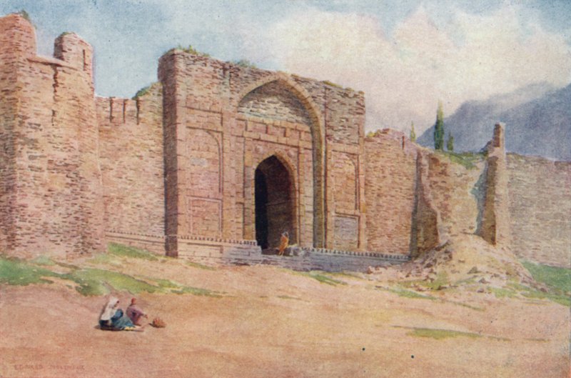 A külső fal kapuja, Hari Parbat erőd, Srinagar alkotó: Edward Mary Joseph Molyneux