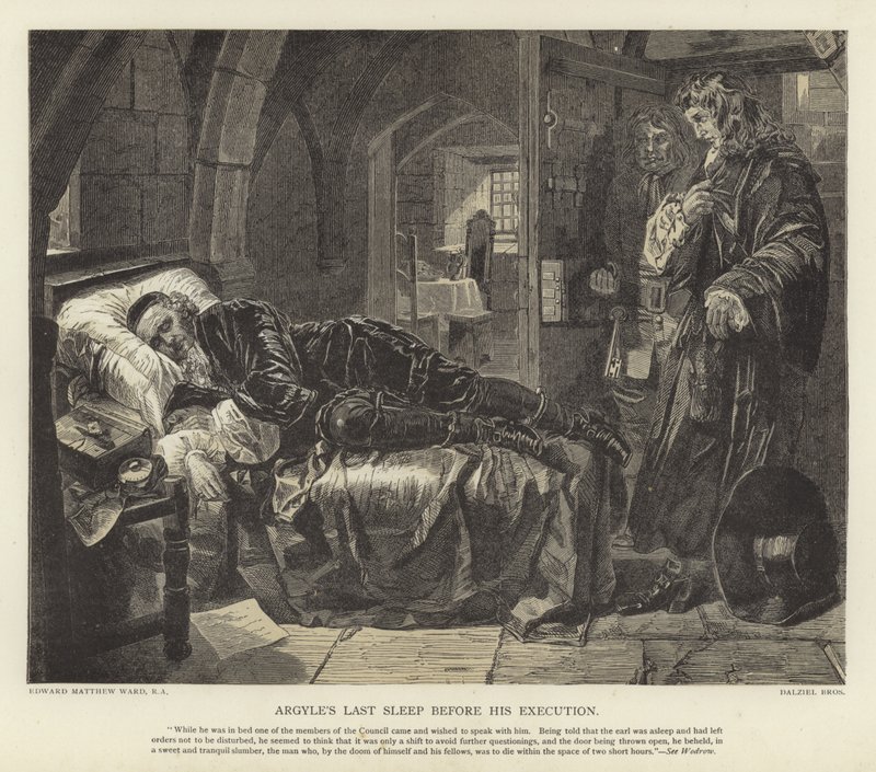 Argyle utolsó alvása a kivégzése előtt alkotó: Edward Matthew Ward