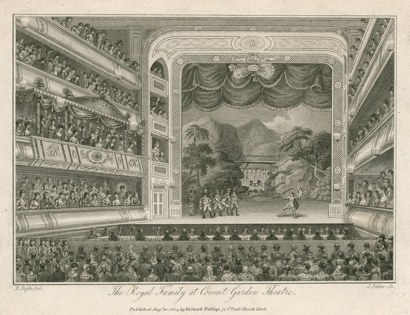 A királyi család a Covent Garden Színházban, Londonban alkotó: Edward Pugh