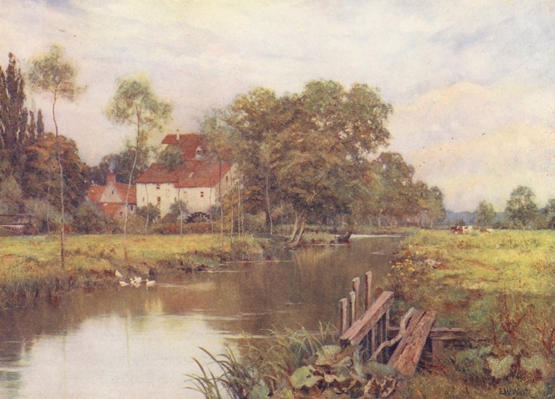 A virágos réten (színes litográfia) alkotó: Edward Wilkins Waite