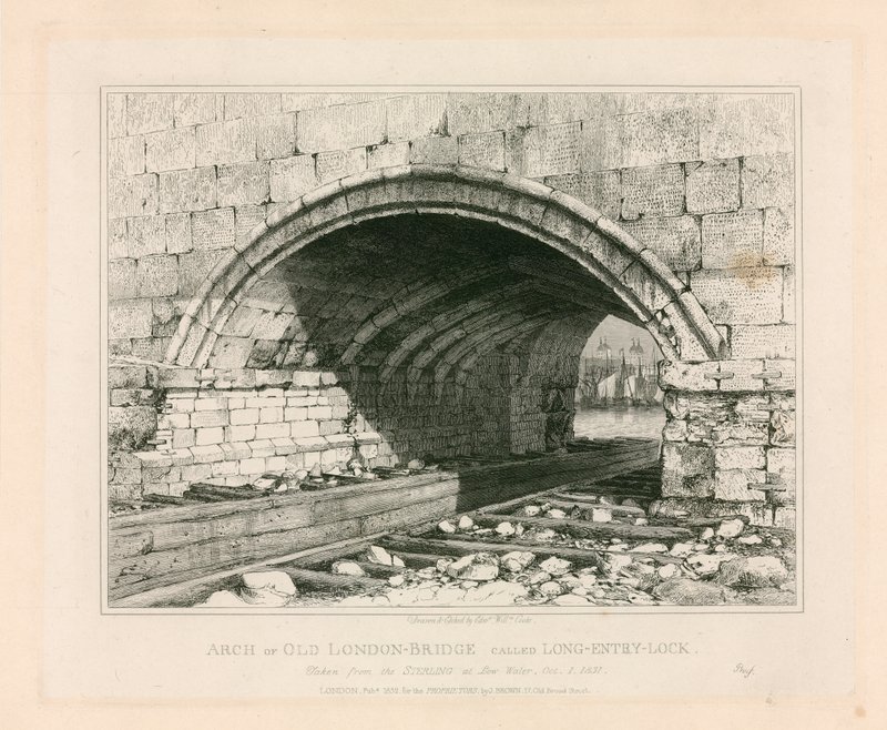 Az Old London Bridge íve, 1831 alkotó: Edward William Cooke