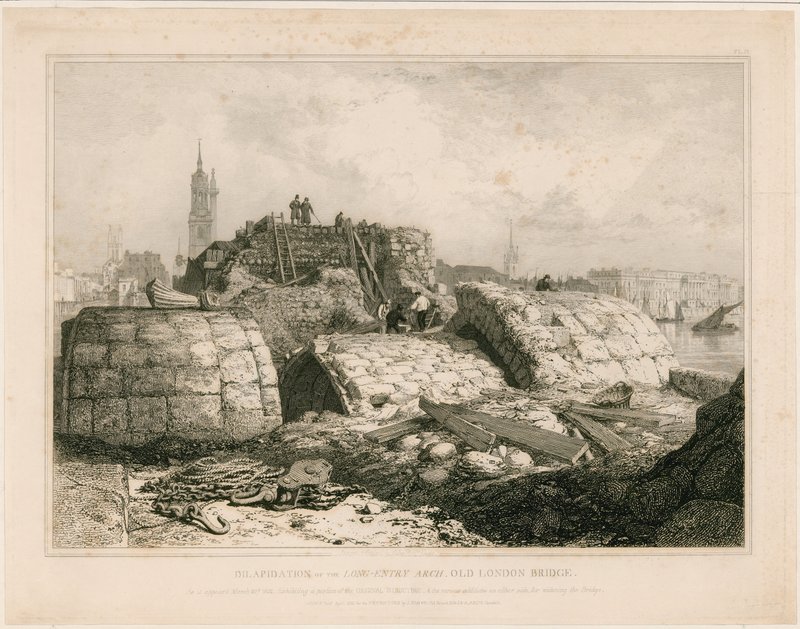 Az 1832 júniusában megjelent Old London Bridge része alkotó: Edward William Cooke