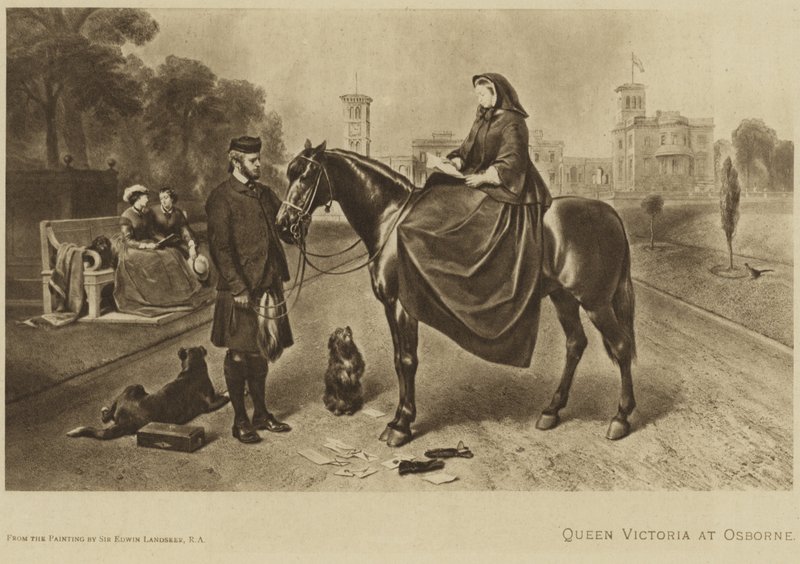 Viktória királynő lovon ül Osborne-ban alkotó: Edwin Landseer