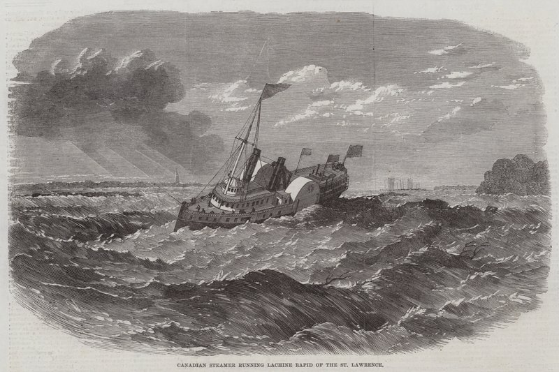 Kanadai gőzhajó a Szent Lőrinc folyón a Lachine Rapid-on alkotó: Edwin Weedon