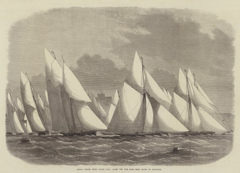 Royal Cinque Ports Yacht Club, indul a versenyen Doverből Boulogne-ba alkotó: Edwin Weedon