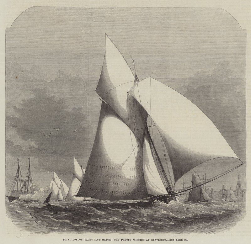 Royal London Yacht-Club Match, a Phryne nyert Gravesendben alkotó: Edwin Weedon