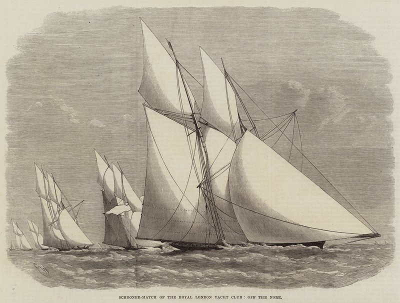Schooner-Match a Royal London Yacht Club, a Nore partjainál alkotó: Edwin Weedon