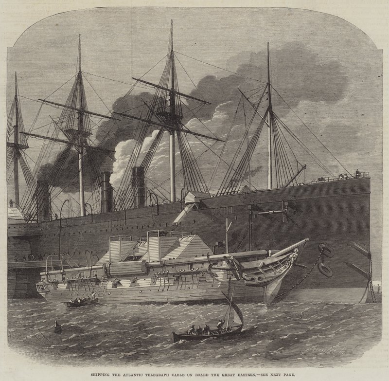 Az atlanti távírókábel szállítása a Great Eastern fedélzetén alkotó: Edwin Weedon