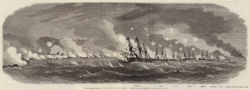 Kagosima bombázása, Japán 1863 alkotó: Edwin Weedon