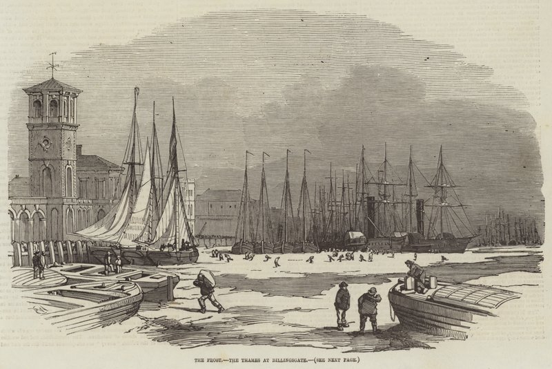 A fagy, a Temze a Billingsgate-nél alkotó: Edwin Weedon