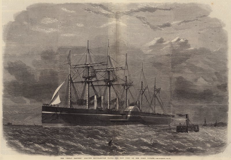 A Great Eastern elhagyja a Southampton Water-t New Yorkba az első útján alkotó: Edwin Weedon