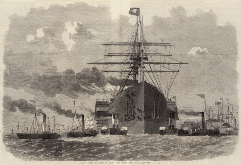 A Great Eastern megkerüli a Blackwall-fokot a Blackwall-lal szemben alkotó: Edwin Weedon