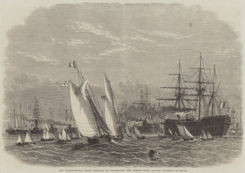 Nemzetközi haditengerészeti fesztivál Portsmouthban, a francia flotta elhagyja Spitheadet alkotó: Edwin Weedon