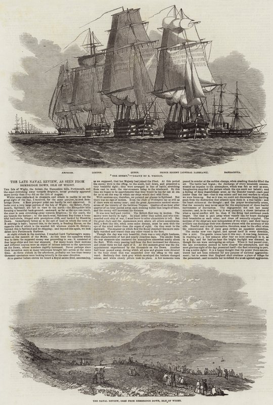 The Late Naval Review, a Bembridge Downból, Wight-szigeten alkotó: Edwin Weedon