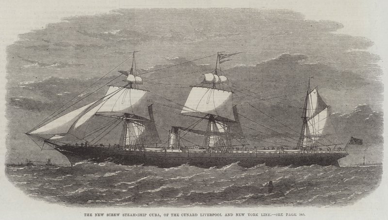 A New Screw Steam-Ship Cuba, a Cunard Liverpool és a New York Line alkotó: Edwin Weedon