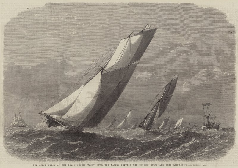 A Royal Thames Yacht Club óceáni mérkőzése, a Kentish Knock és a Sunk Light-Ships közötti jachtok között alkotó: Edwin Weedon