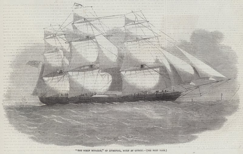 Az Ocean Monarch, Liverpool, Quebecben épült alkotó: Edwin Weedon
