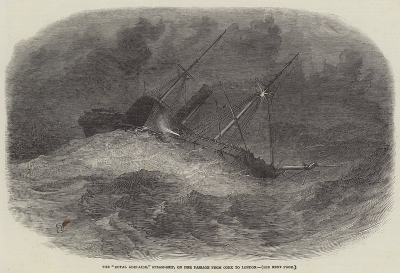 A Royal Adelaide, Steam-Ship, Corkból Londonba tartó átjárón alkotó: Edwin Weedon