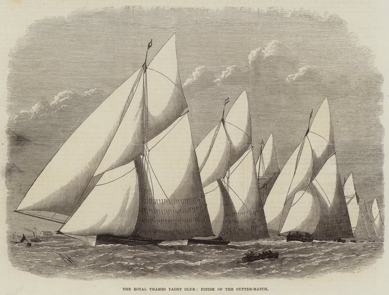 A Royal Thames Yacht Club, a Cutter-Match vége alkotó: Edwin Weedon