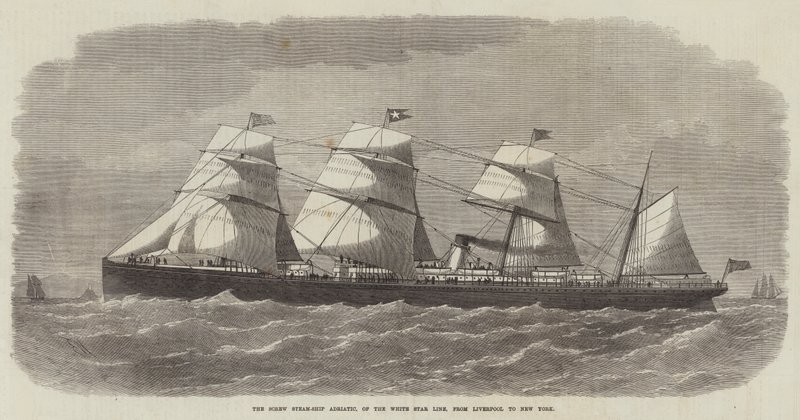 A White Star Line Screw Steam-Ship Adriatic Liverpooltól New Yorkig alkotó: Edwin Weedon