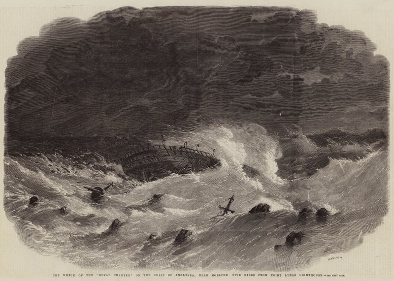 A királyi charta roncsa Anglesey partján, Moelfre közelében, öt mérföldre a Point Lynas világítótoronytól alkotó: Edwin Weedon