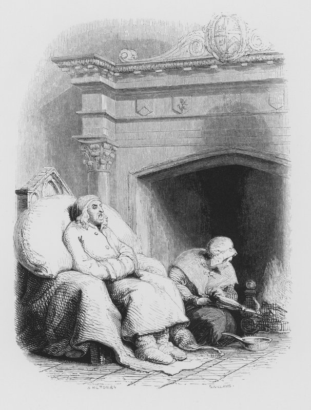 Shakespeare, A szikár és papucs-pantaloon (metszet) alkotó: Edwin (after) Landseer