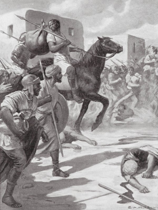 Tírusz fosztogatása (litográfia) alkotó: Edwin A. Morrow