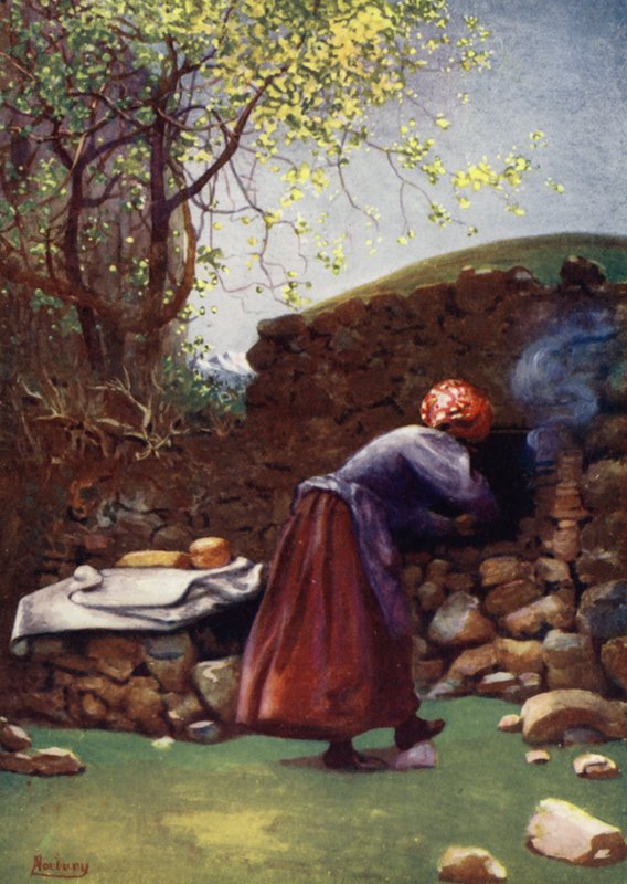Korzika: sütő sütő, Aleria (színes litho) alkotó: Edwin Arthur Norbury