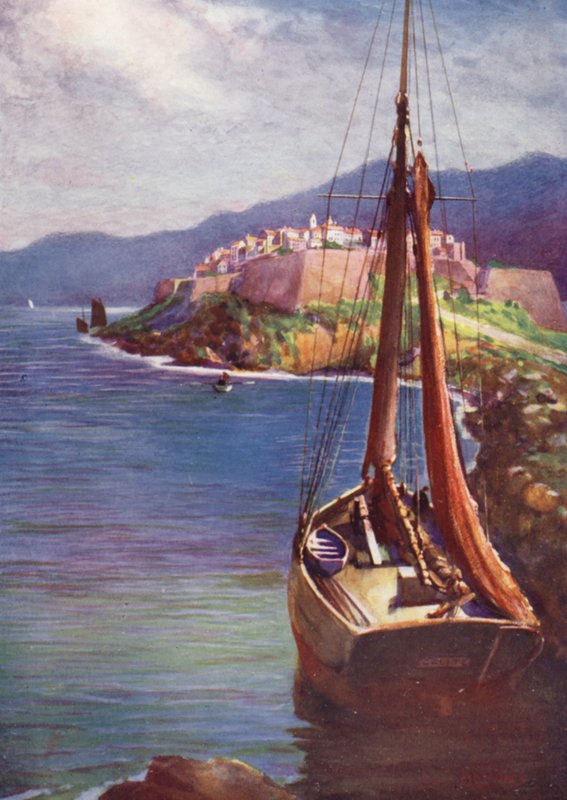 Korzika: Calvi (színes litho) alkotó: Edwin Arthur Norbury
