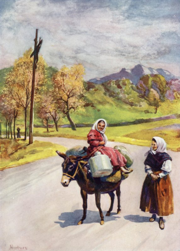 Korzika: út menti kereszt (színes litó) alkotó: Edwin Arthur Norbury