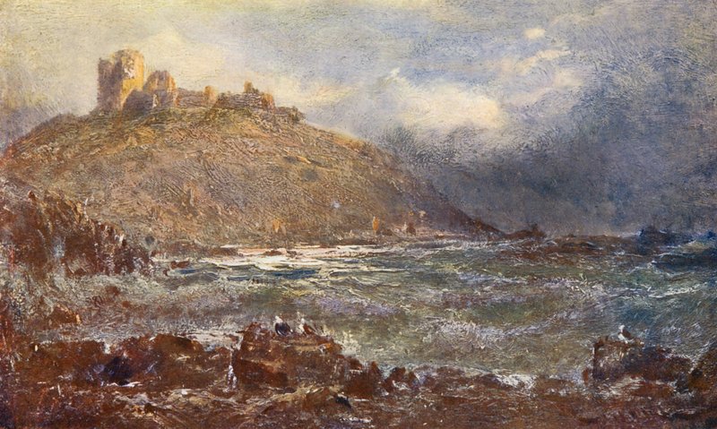 Criccieth kastély (színes litográfia) alkotó: Edwin Hayes