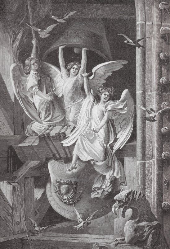 A karácsonyi harangok (színes litográfia) alkotó: Edwin Howland Blashfield
