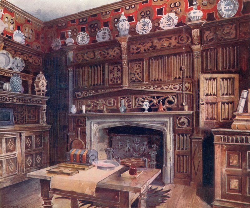 A paneles tanulmány a Groombridge Place-ben alkotó: Edwin John Foley