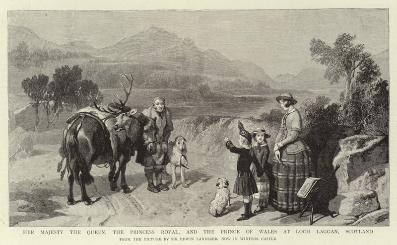 Őfelsége a királynő, a királyi hercegnő és a walesi herceg a skóciai Loch Lagganban alkotó: Edwin Landseer